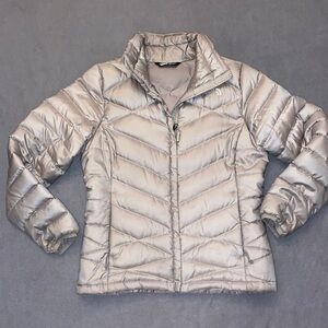 The North Face Women's Metallic Silver Puffer Jacket